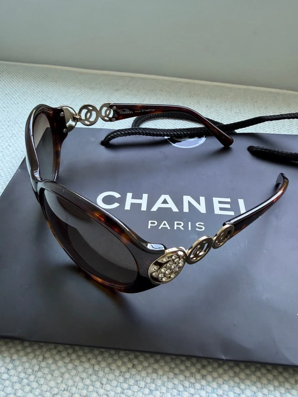 Chanel sunglasses triple CC CH5006 tortoise shell finish dark Havana vintage